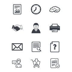 Office, documents and business icons.