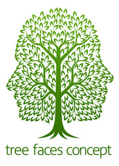 Obraz premium Tree Faces Concept