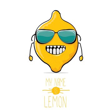 vector funny cartoon cute yellow lemon