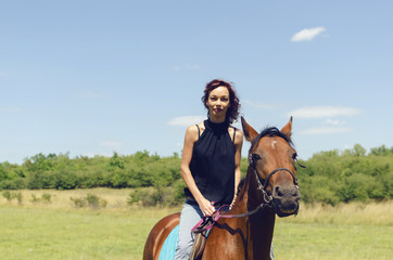 Fototapeta premium woman riding bay