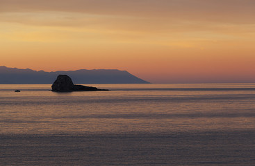 Baikal. Evening sky over the lake, scenic sunset