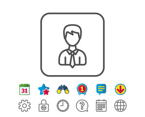 Male User line icon. Male Profile sign.