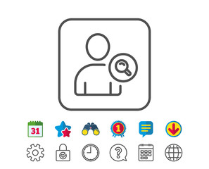 Search User line icon. Profile Avatar sign.