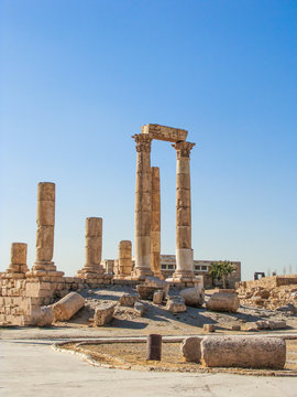 Hercules temple historical site at the downtown Amman, Jordan