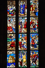 Stained glass windows in Milan Duomo 