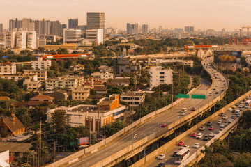 Fototapeta na wymiar High angle view of Bangkok Thailand.