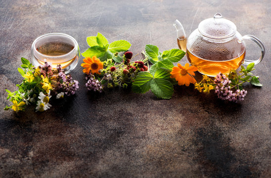 Herbal tea with healing herbs