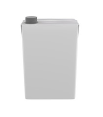 3D realistic render of milk, juice or cream carton. Grey lid. White background. Clipping path. Empty template for your design. Front side.