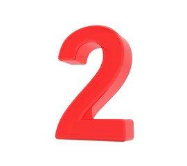 Naklejka premium red number 2