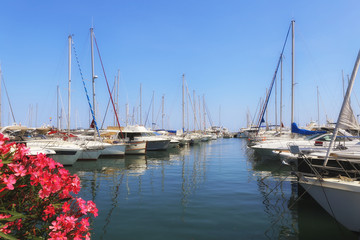 Fototapeta premium French Riviera. Yachts and boats in the port