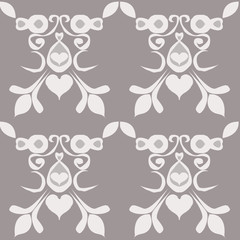 pattern floral bianco su grigio
