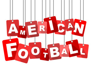 Red vector flat design background american football. It is well adapted for web design.