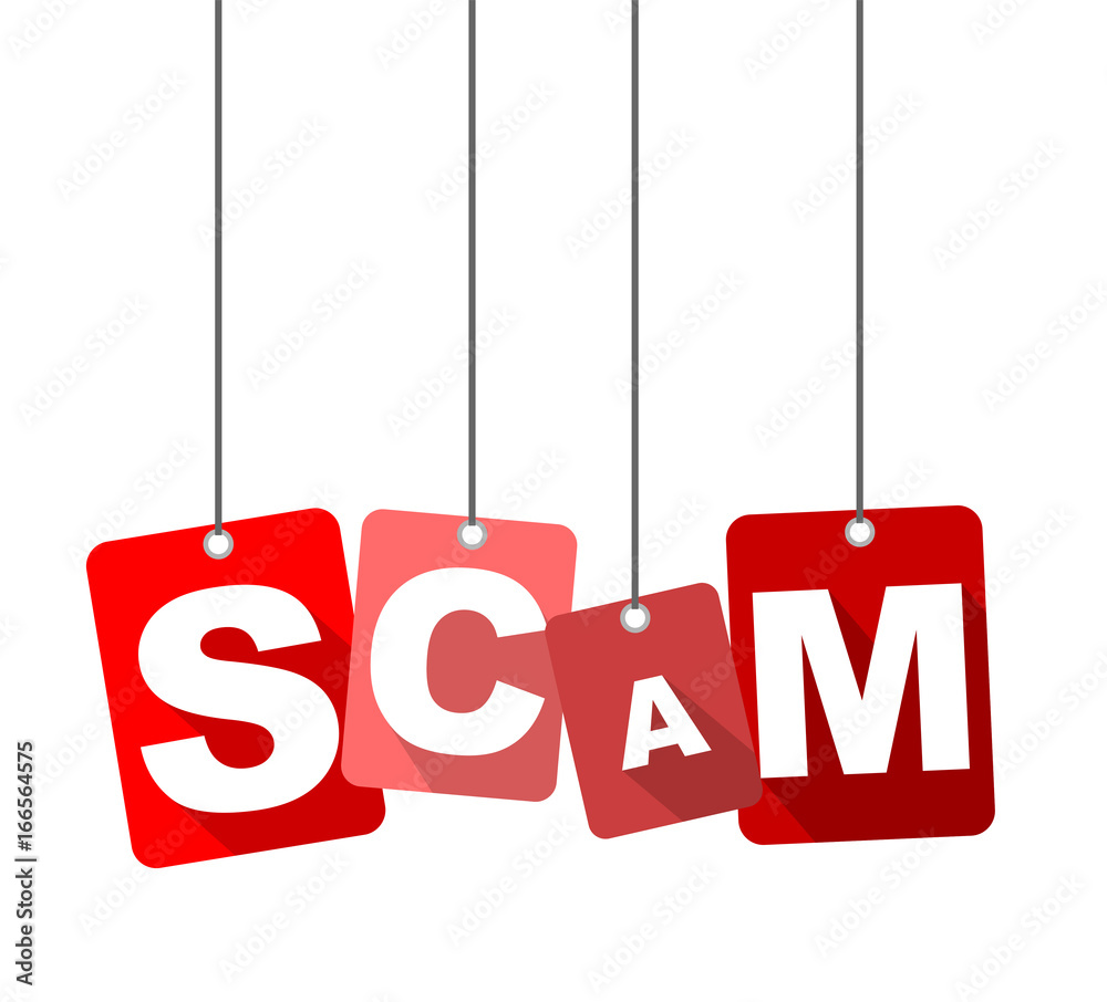 Fototapete Red vector flat design background scam. It is well adapted for web design.