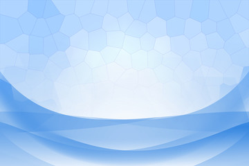 Blue waves and low poly background forming a frame. Empty copy space for Editor's text.