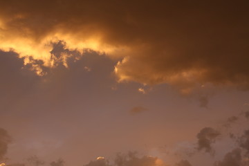 Golden sky and blue sky