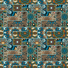 Seamless pattern. Vintage decorative elements. Hand drawn background. Islam, Arabic, Indian, ottoman motifs. Perfect for printing on fabric or paper.