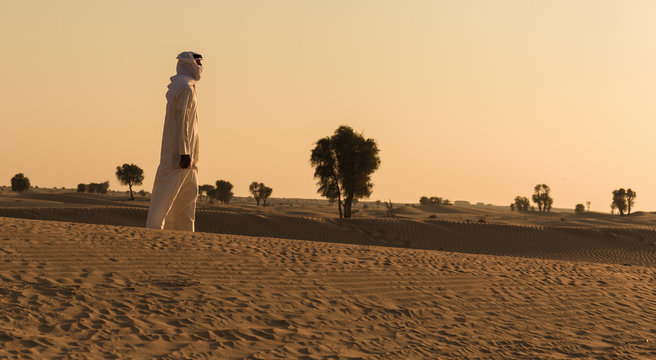 Arab man in desert