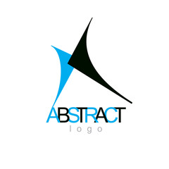 Vector geometric conceptual shape can be used as successful business career abstract logo.