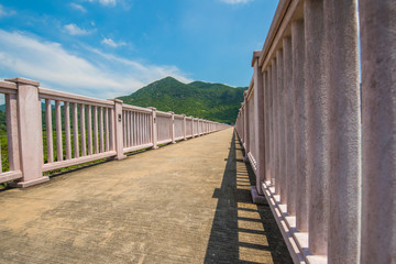 Side view: Long Road with Pink railing