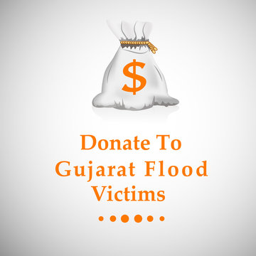 illustration of elements of Gujarat Flood Background
