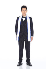 Mister Pageant Contest in Evening Ball suit with Diamond Crown, fashion make up hair style