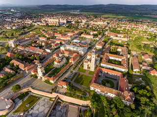 Sunset over Alba Iulia Medieval Fortress in Transylvania, Romania