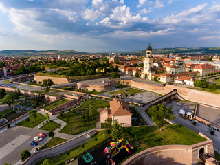 Naklejka premium Alba Iulia Romania aerial view from helicopter