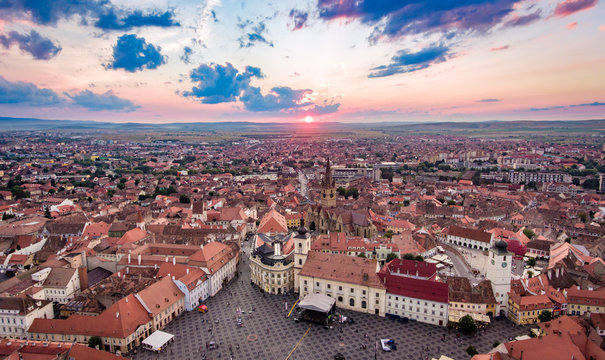 Sibiu panorama in Transylvania Romania