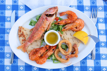 Traditional Greek fish plate meze