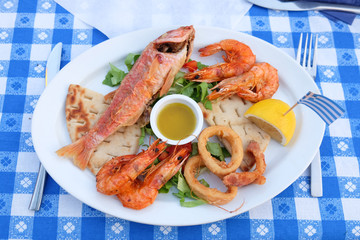 Traditional Greek fish plate meze