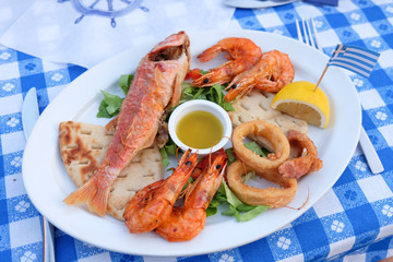 Traditional Greek fish plate meze