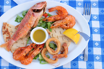 Traditional Greek fish plate meze