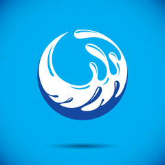 Naklejka premium Ocean freshness theme vector logotype. Water day advertisement. Living in harmony with nature concept.