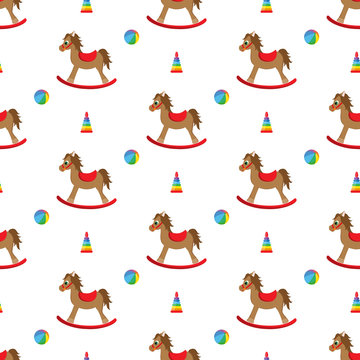 Doodle Rocking. Seamless pattern.