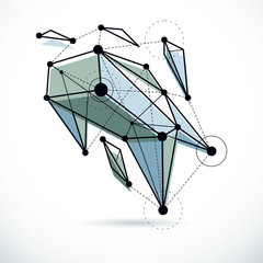 3D engineering vector backdrop, abstract polygonal shape. Construction industry illustration.