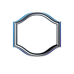 Antique frame with empty copy-space, vector emblem. Classic heraldic blank geometric shape. Retro style label, picture border.