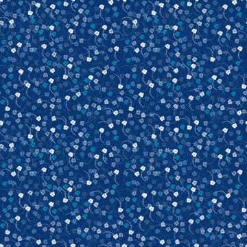  piccoli fiori chiari su sfondo blu