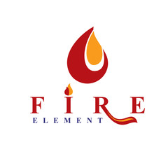 The power of burning fire, nature element vector logo for use in petrol and gas advertising.