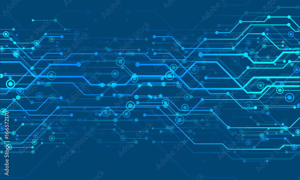 Canvas Prints technological background with blue lines dots
