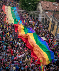 People in Taksim Square for LGBT pride parade