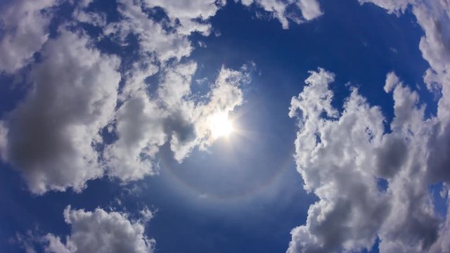 The Sun Halo On Beautiful Sky Background 4K Time Lapse