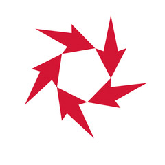 Vector upward multiple trend of business development. Corporate abstract logo, spread arrow isolated on  white background. Company opportunity concept.