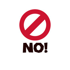 Vector X label with no word. Red rejection symbol, disapproved isolated on white.