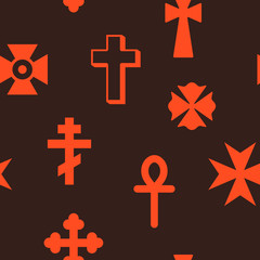Seamless pattern with christian cross for your design