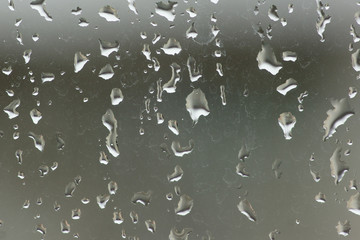 Water droplets on glass