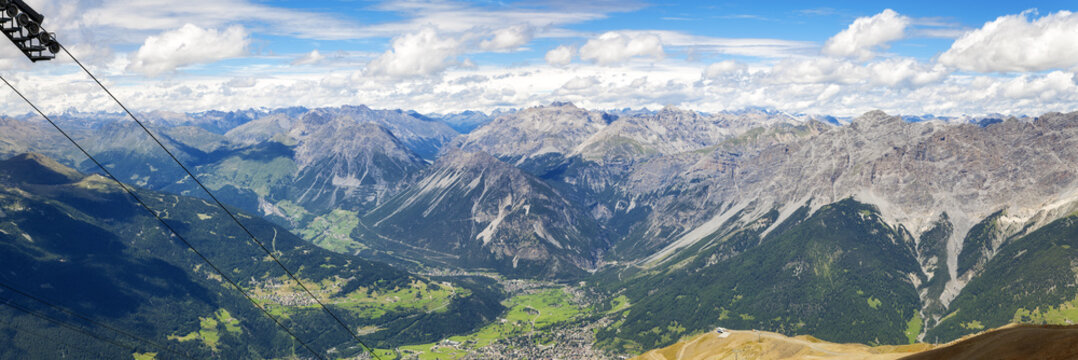 Bormio and Valtellina panoramic view. Color image