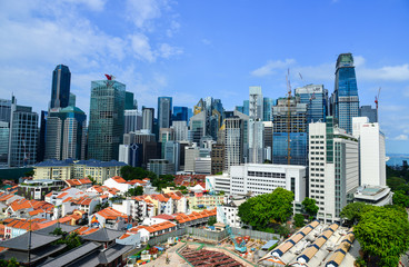 Fototapeta na wymiar Modern buildings at downtown in Singapore