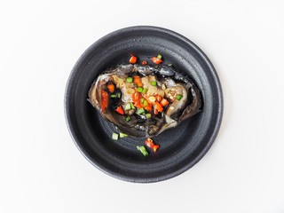 Soy sauce marinated crab Korean food isolated