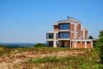 Modern building unfinished and abandoned