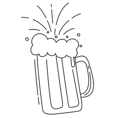 Drawing of a beer mug with foam